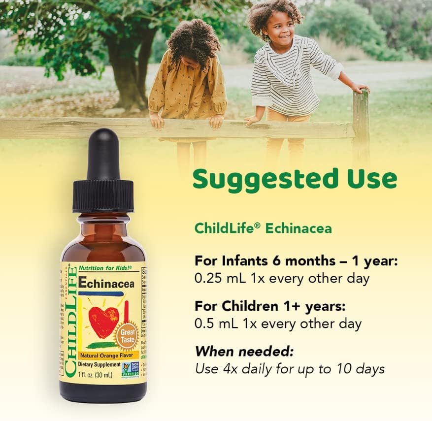 CHILDLIFE ESSENTIALS Liquid Echinacea for Kids 1-Ounce Bottle (Pack of 2)