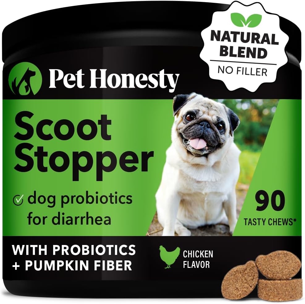 Pet Honesty Scoot Stopper - Digestion & Health Supplement for Dogs 90 count