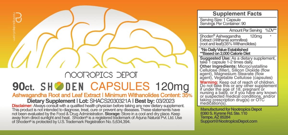 Nootropics Depot Shoden Ashwagandha Extract 90 Capsules