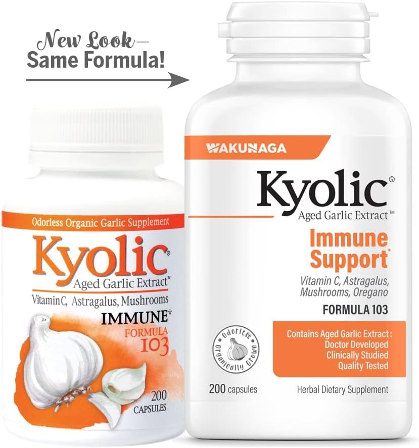 Kyolic Aged Garlic Extract Formula 103 Immune Support, 200 Capsules