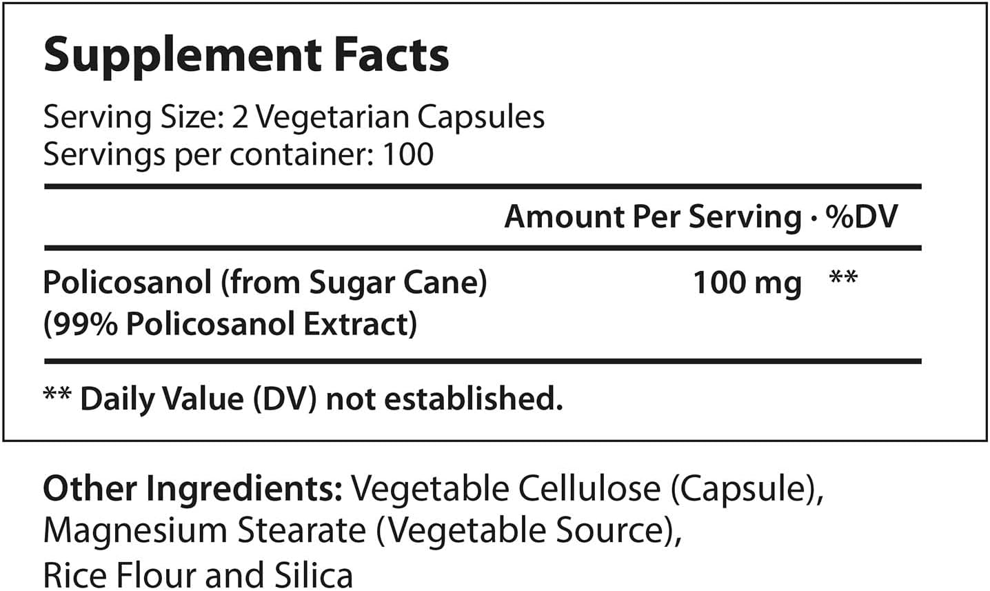 LongLifeNutri Policosanol  200 Vegetarian Capsules