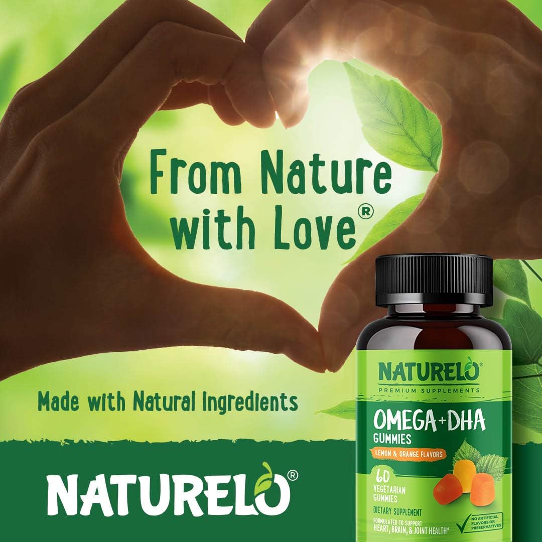 NATURELO Vegetarian DHA and Omega 3 Supplement - 60 Gummies