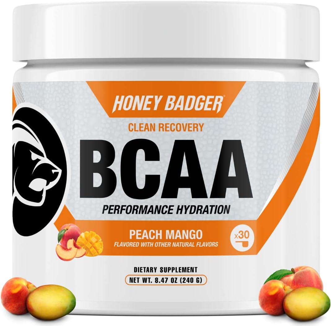 Honey Badger BCAA + EAA Amino Acids Electrolytes Powder,30 Servings