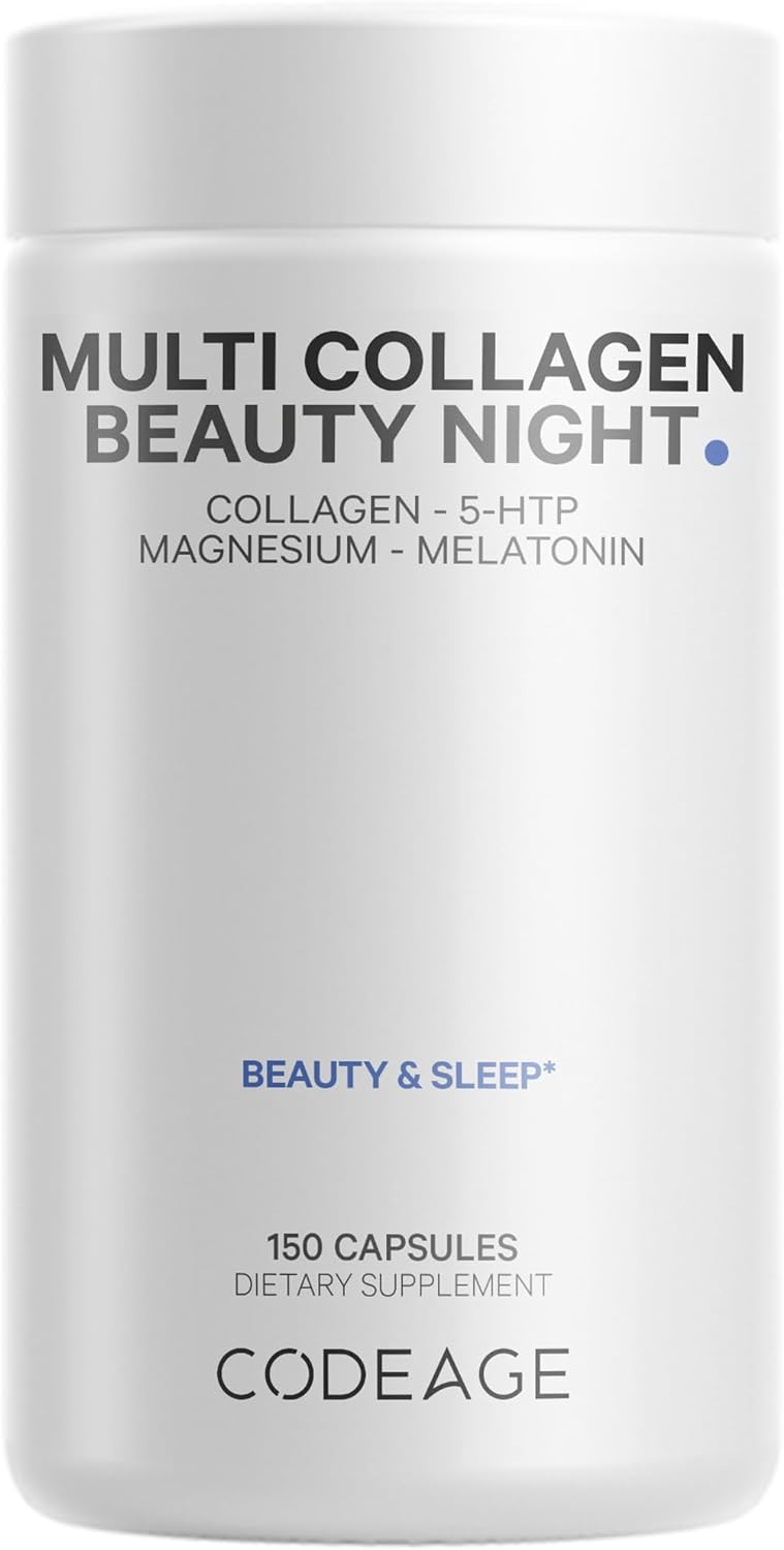 Codeage Multi Collagen Melatonin Magnesium Beauty Night Complex - 150 Capsules