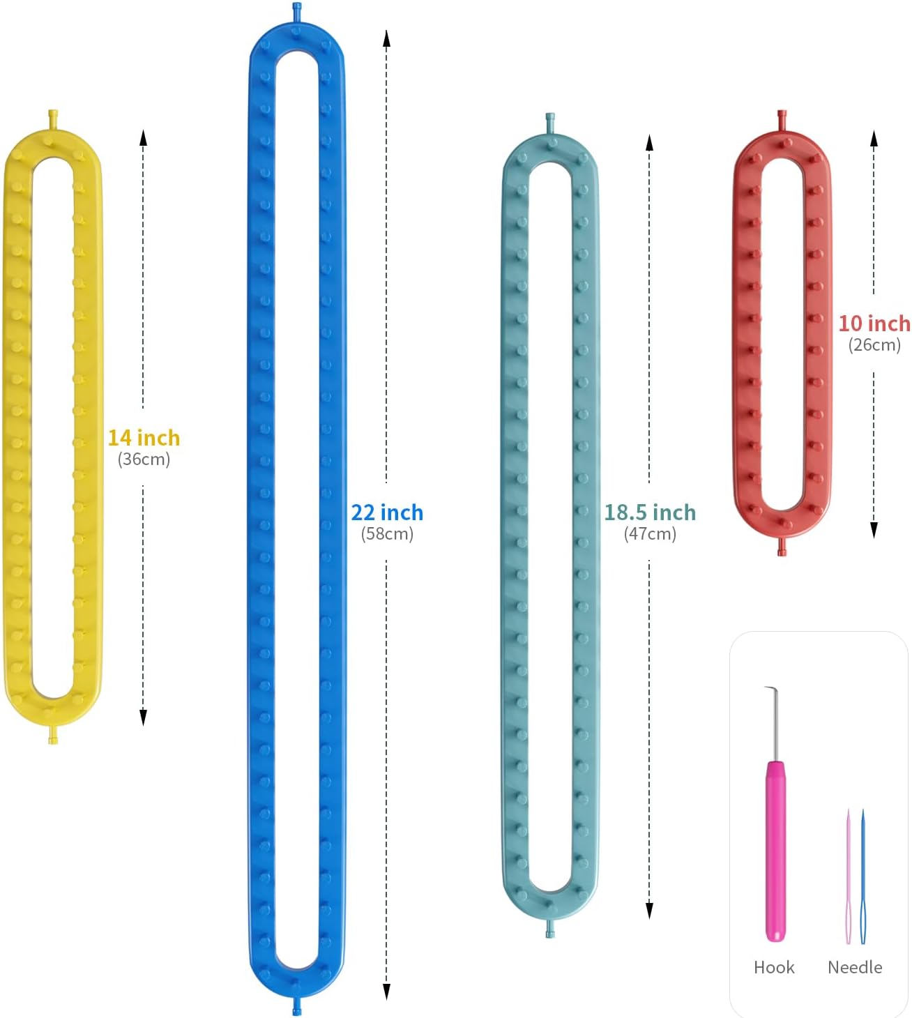 cureder Knitting Loom Craft Kit - Long Knitting Loom and Round Knitting Loom