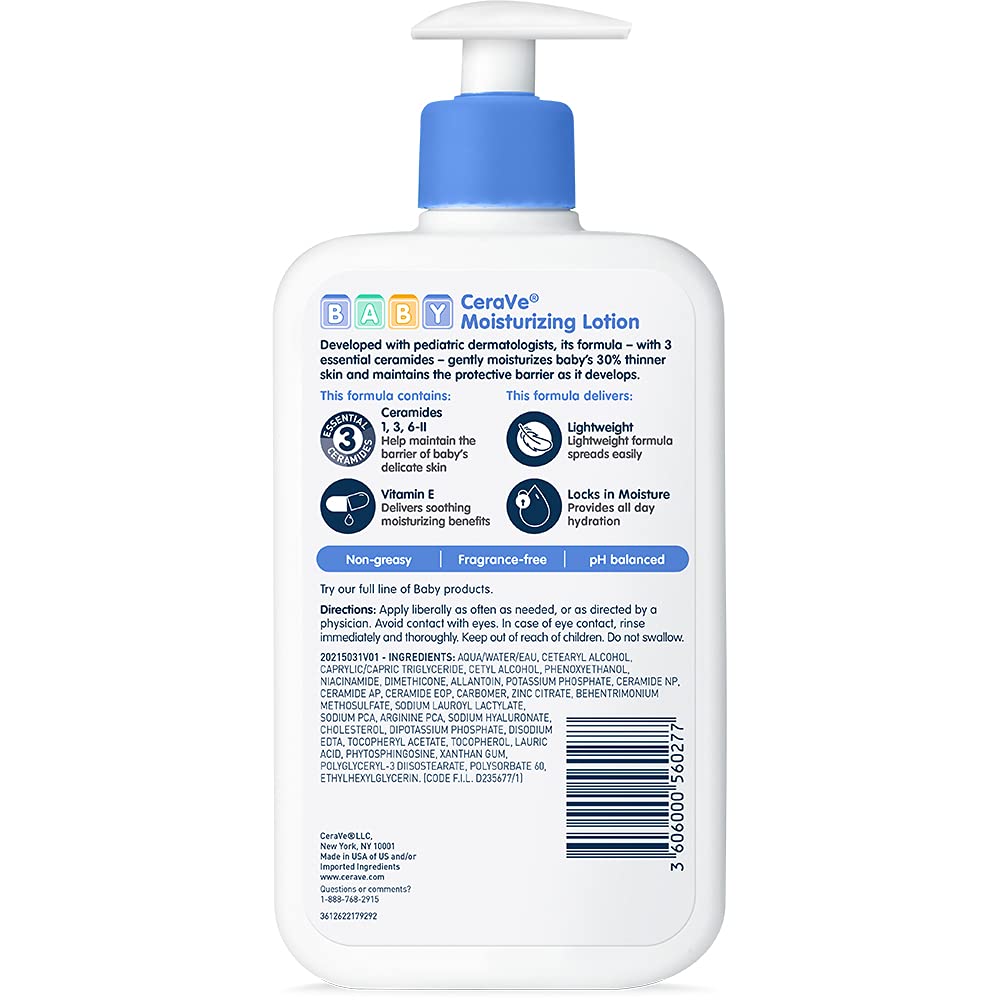 CeraVe Baby Lotion Gentle Baby Skin Care with Ceramides