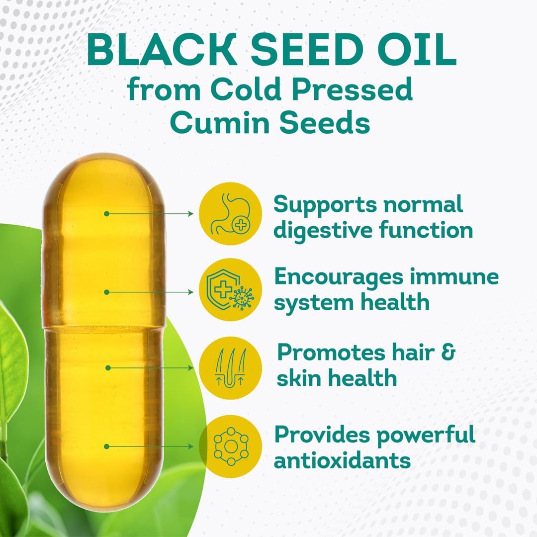 PurePremium Black Seed Oil 500mg - Organic Nigella Sativa Seeds 90 Capsules