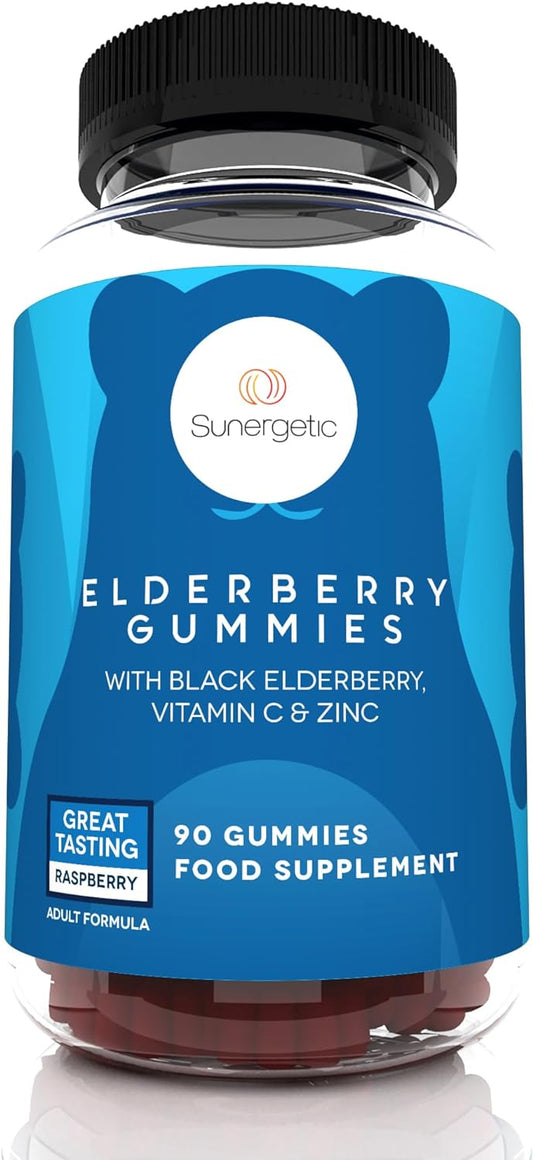 Premium Black Elderberry Gummies – Black Elderberry with Vitamin C & Zinc - 90 gummies