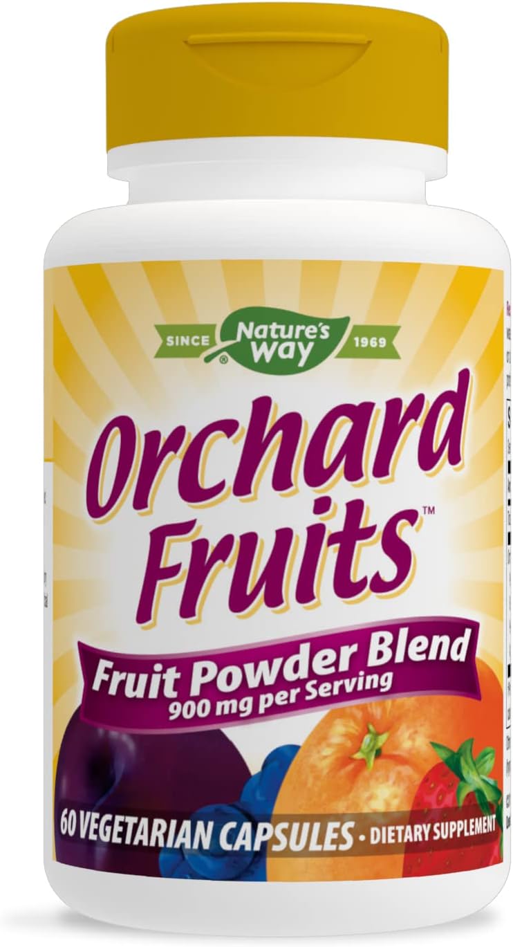 Nature's Way Orchard Fruits Powder Blend, 12 Fruit Blend, 900mg  60 Capsules