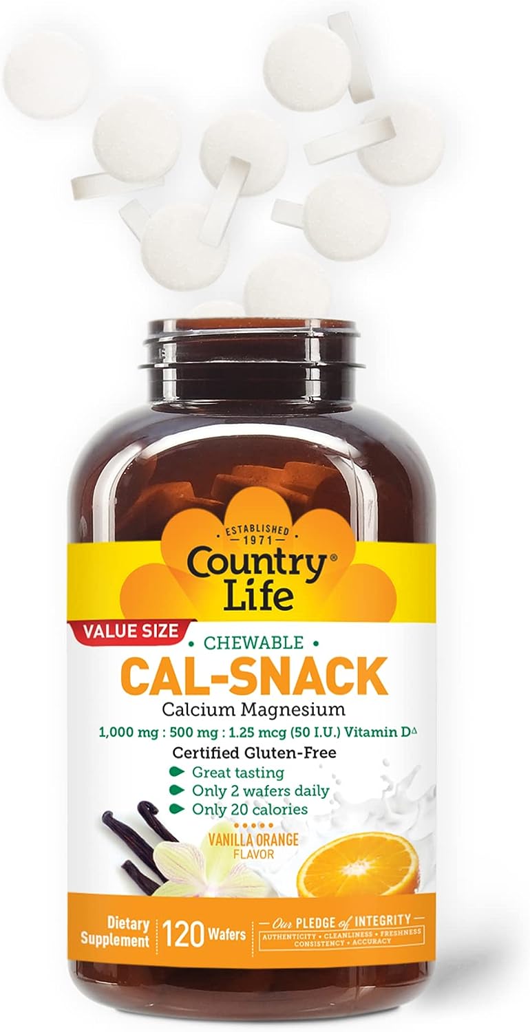 Country Life Cal-Snack, Chewable Calcium, Magnesium with Vitamin D,120 count