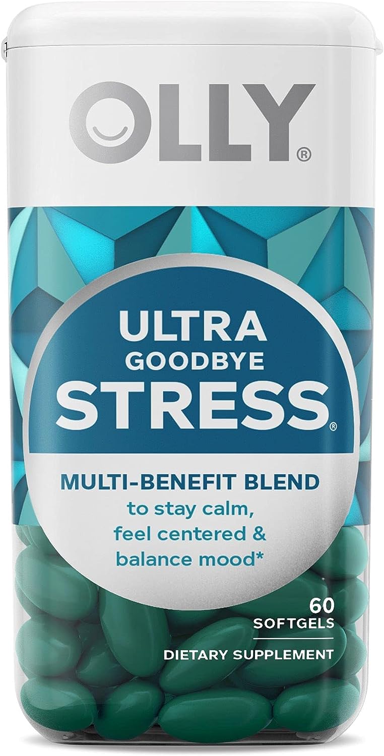 OLLY Ultra Strength Goodbye Stress Softgels, Stress Relief Supplement - 60 Count