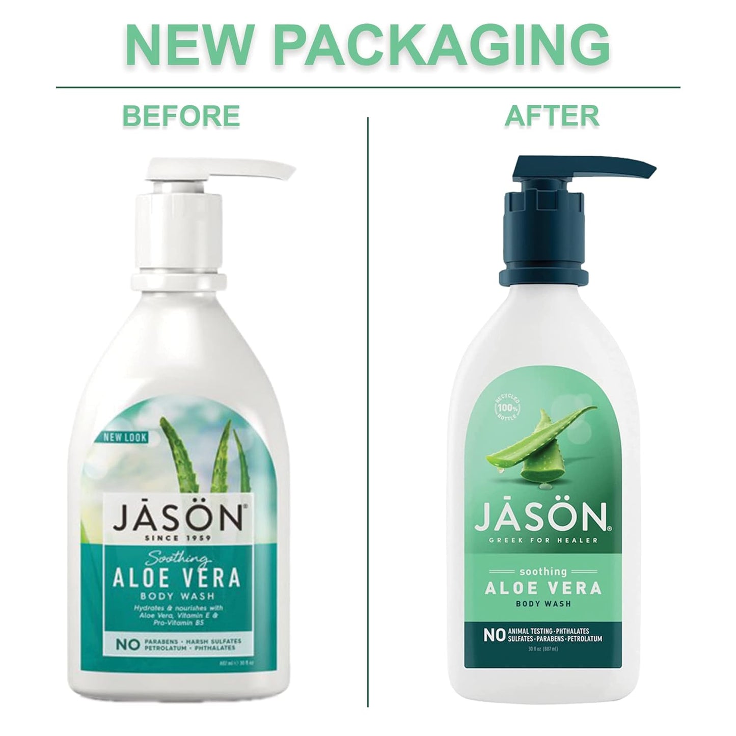 JASON Natural Body Wash & Shower Gel, Soothing Aloe Vera