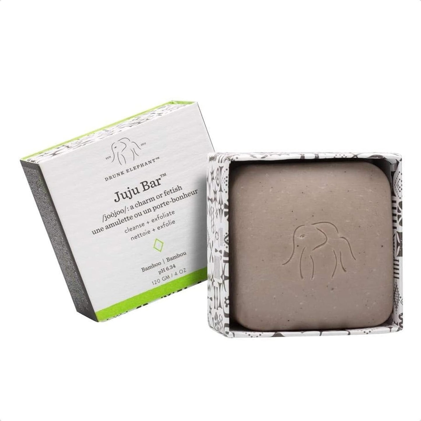 Drunk Elephant Juju Bar - Exfoliating Face Wash and Moisturizing Bar Cleanser (4 Ounce)