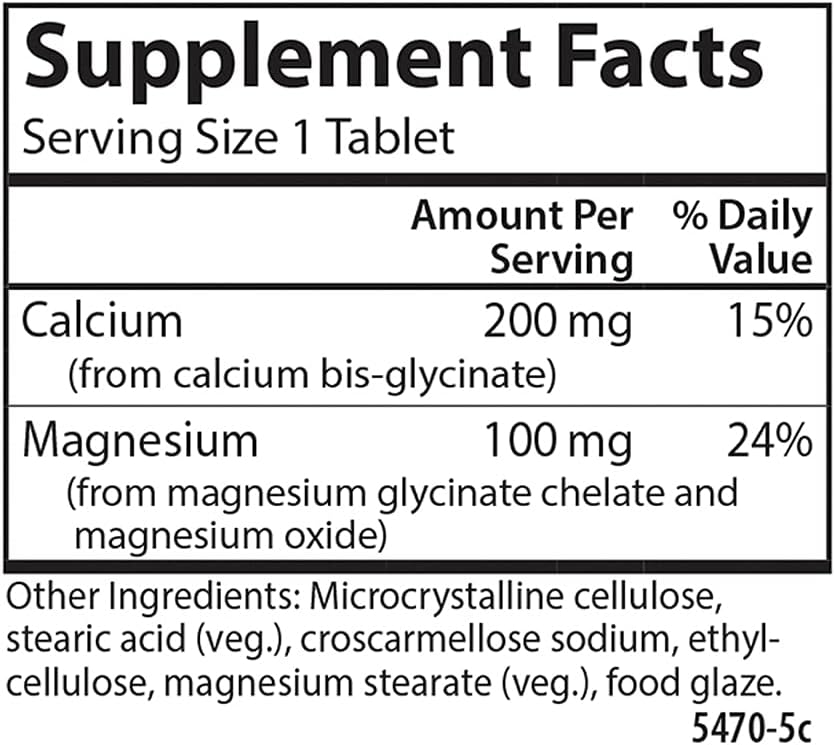 Carlson - Chelated Cal-Mag, 2:1 Calcium to Magnesium Ratio, Bone Support, Muscle Function & Energy Production, 60 Tablets