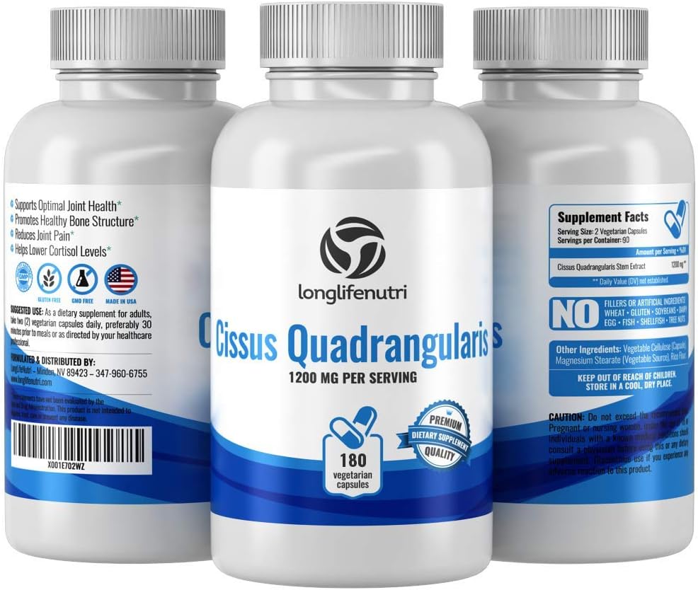 Cissus Quadrangularis Extract  180 Vegetarian Capsules