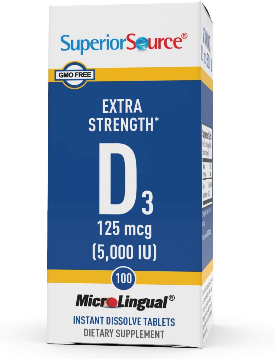 Superior Source Extra Strength Vitamin D3 5,000 IU Tablet, 100 Count