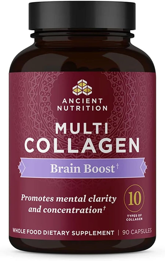 Ancient Nutrition Collagen Protein Brain Boost, Collagen Protein Capsules Brain Supplement 90 count