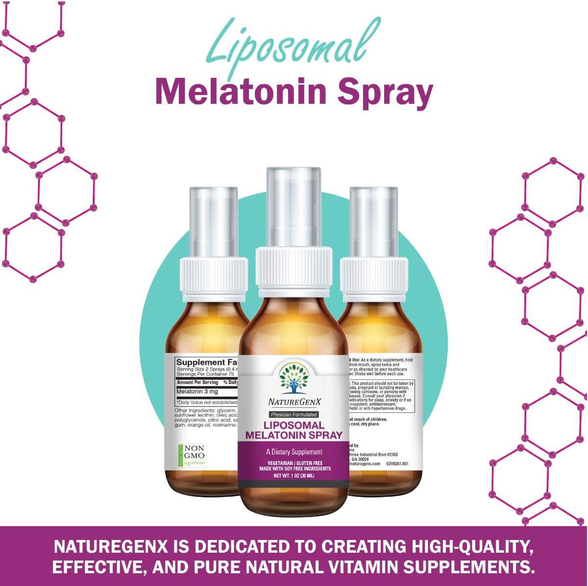 Liposomal Liquid Melatonin Spray - 3mg of Liquid Melatonin for Kids and Adults