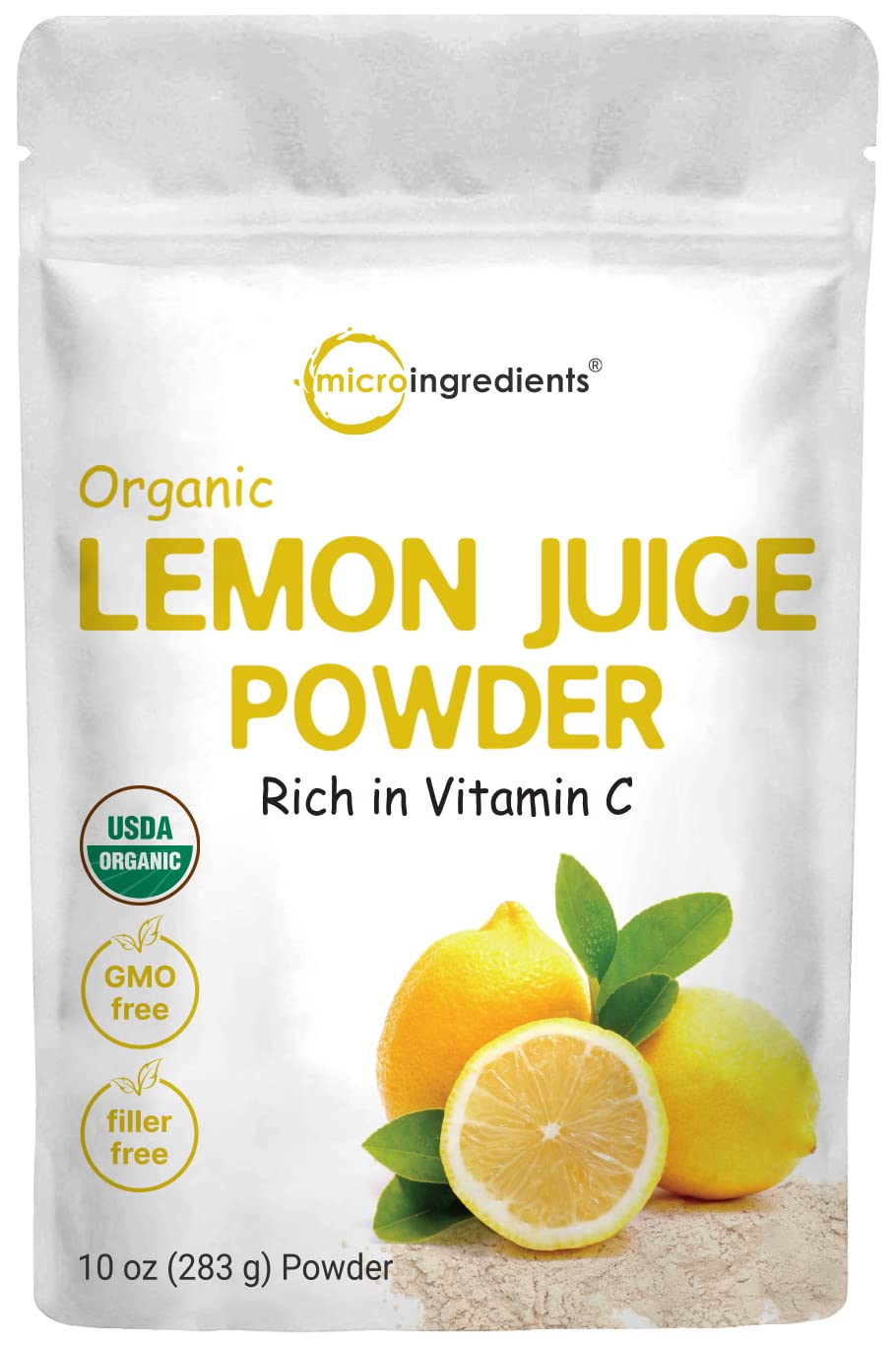 Micro Ingredients Organic Lemon Juice Powder, 10 Ounce,   Powder