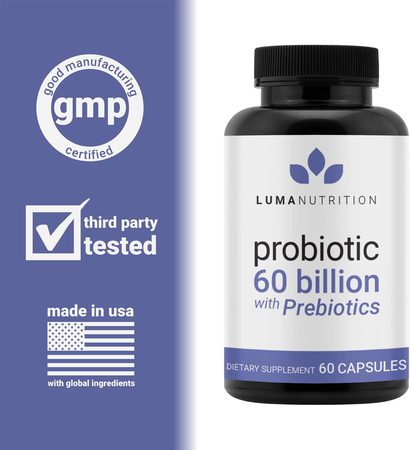 Luma Nutrition Probiotics 60 Billion CFU with Prebiotics - 60 capsules