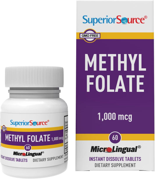 Superior Source Methylfolate 5-MTHF 1000 mcg, 60 tablets