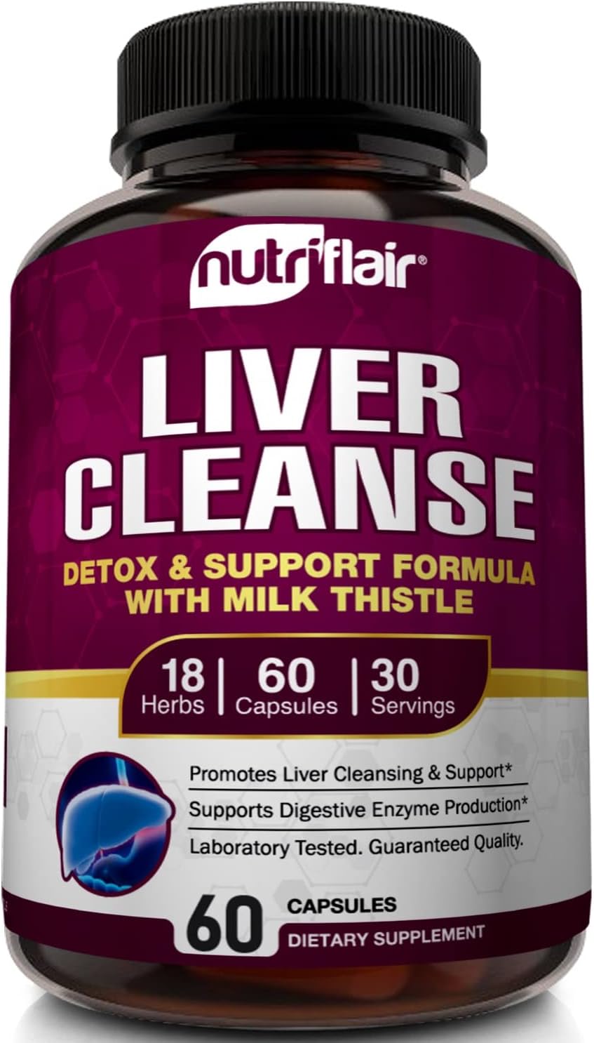 NutriFlair Liver Cleanse Detox & Repair Supplement -  60 Capsules