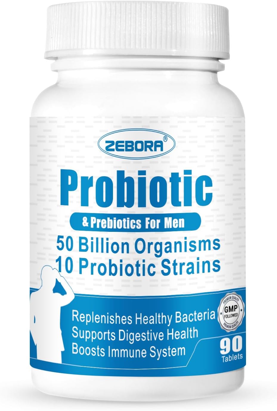 Probiotics for Men, Probiotics and Prebiotics for Digestive Health, 90 Tablets