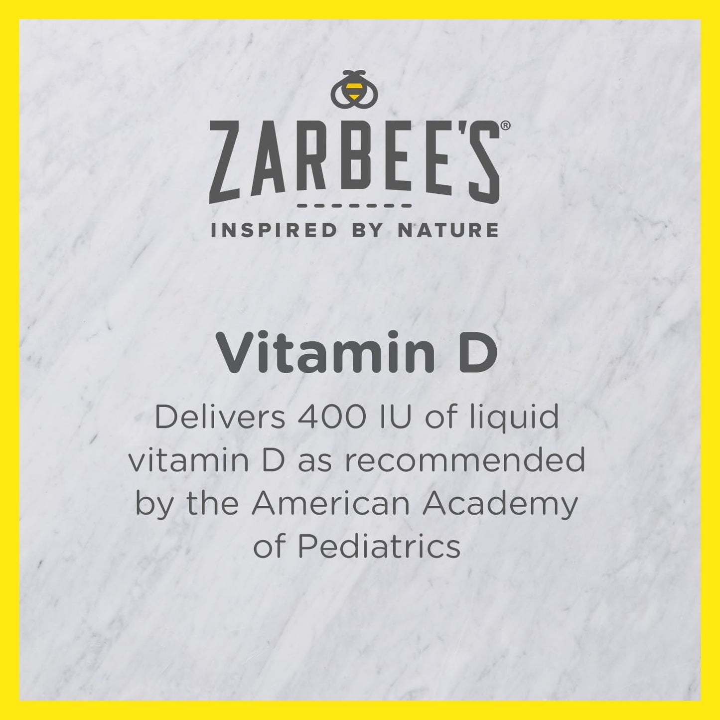 Zarbee's Vitamin D Drops for Infants, 400IU (10mcg) Baby & Toddler Liquid Supplement