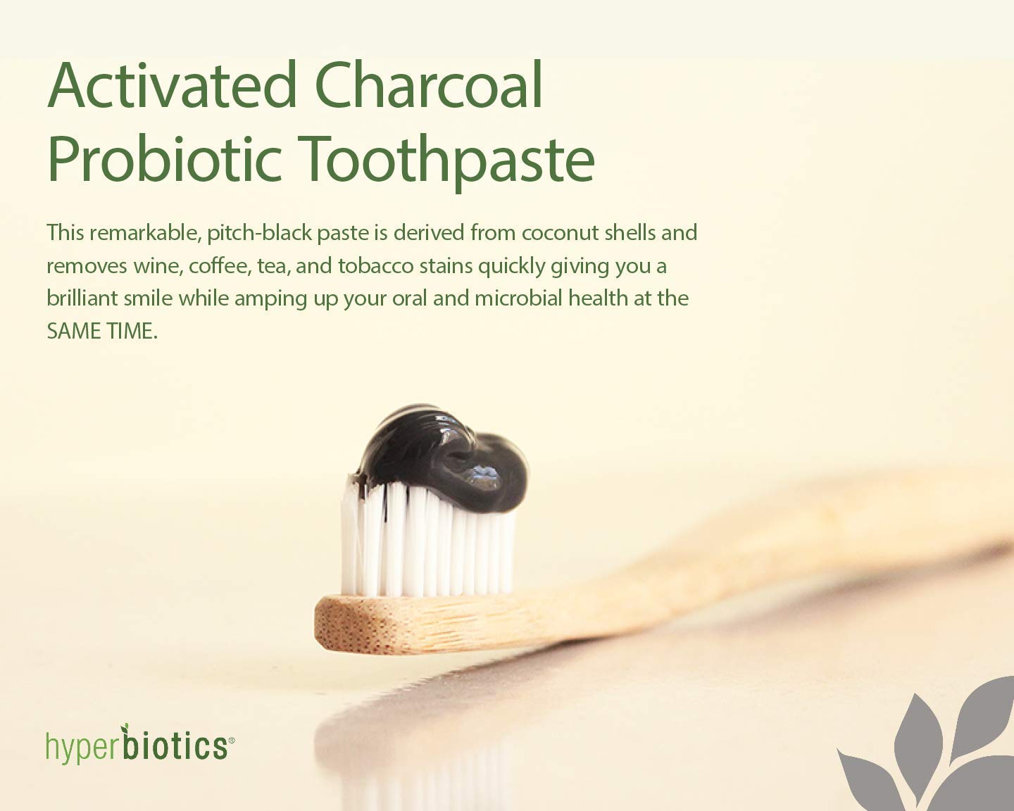 Hyperbiotics Activated Charcoal Probiotic Toothpaste   1 Tube, 4oz