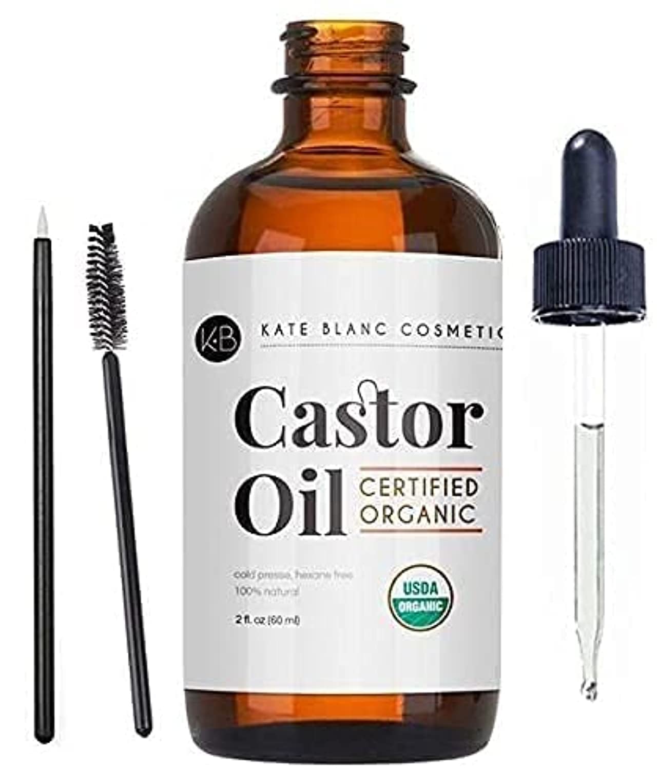 Kate Blanc Cosmetics Castor Oil , USDA Certified Organic, Growth for Eyelashes