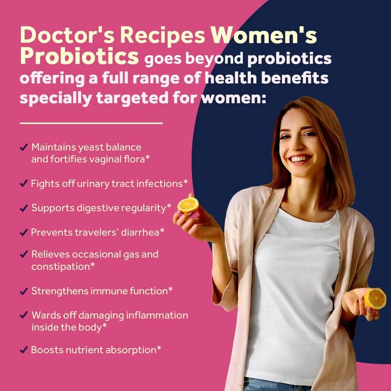 Doctor's Recipes Probiotics for Women, 100 Billion CFU 32 Strains -30 capsules