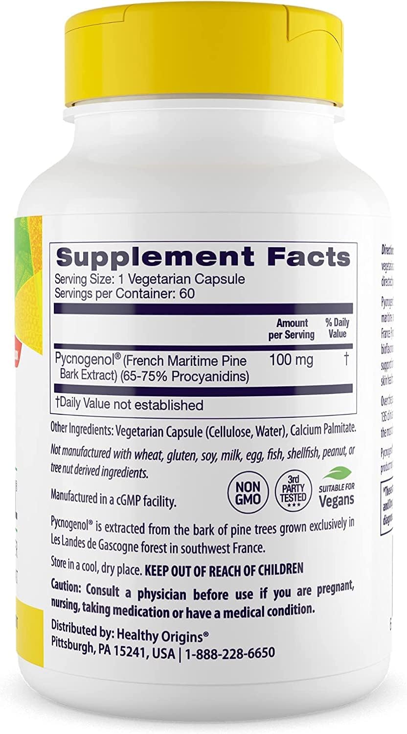 Healthy Origins Pycnogenol 60 Veggie Caps