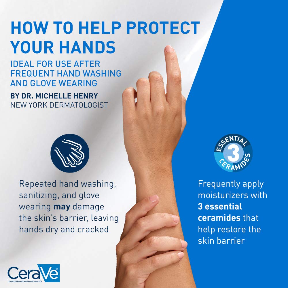 CeraVe Therapeutic Hand Cream for Dry Cracked Hands With Hyaluronic Acid