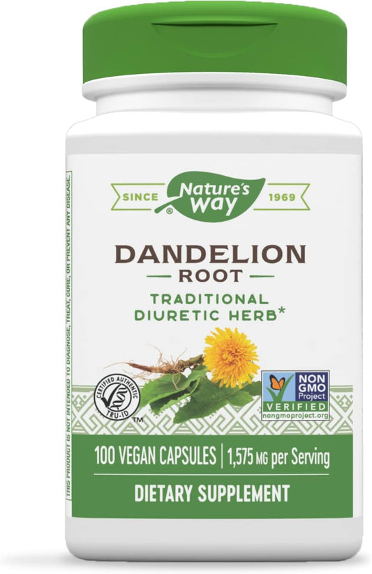 Nature's Way Dandelion Root, Traditional Diuretic Herb, 100 Vegan Capsules