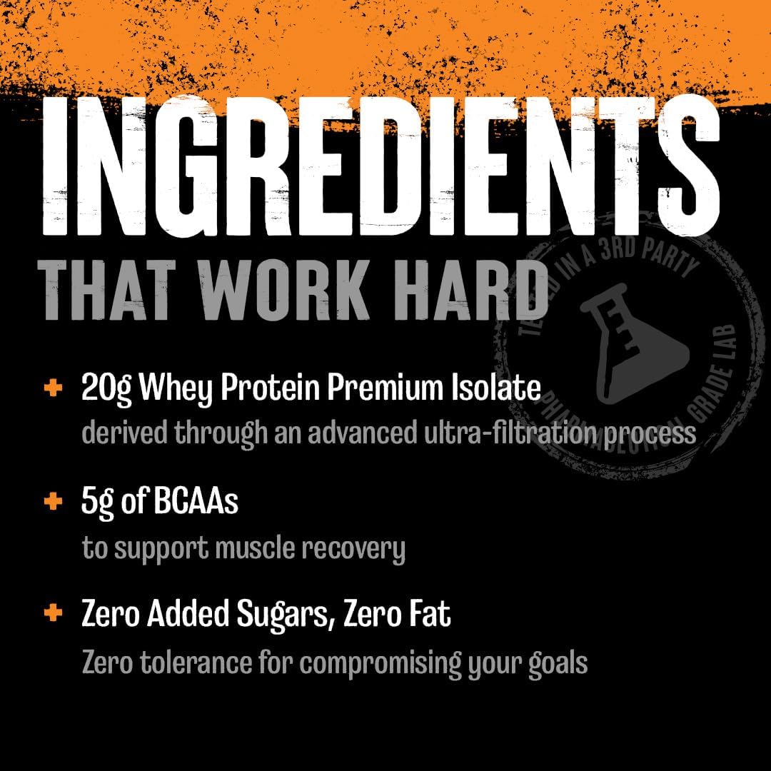 Clear Whey Isolate Protein Powder -  Easy to Digest and Mix, 5g BCAA,Pineapple Orange 500g