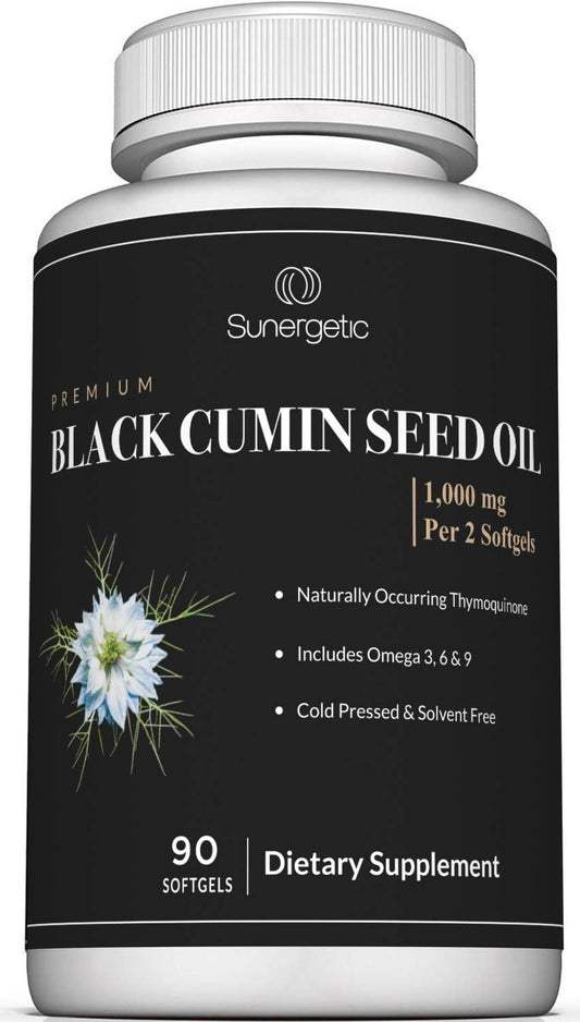 Sunergetic Premium Black Cumin Seed Oil Softgels –90 count