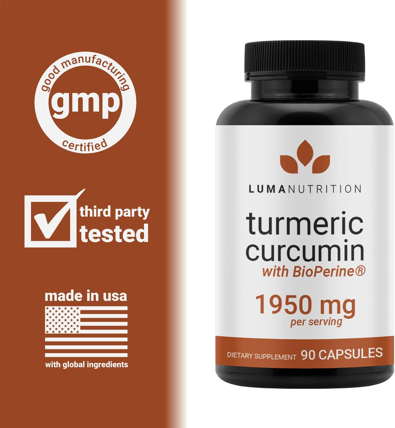 Turmeric Curcumin with Black Pepper - 95% Curcuminoids - 90 count