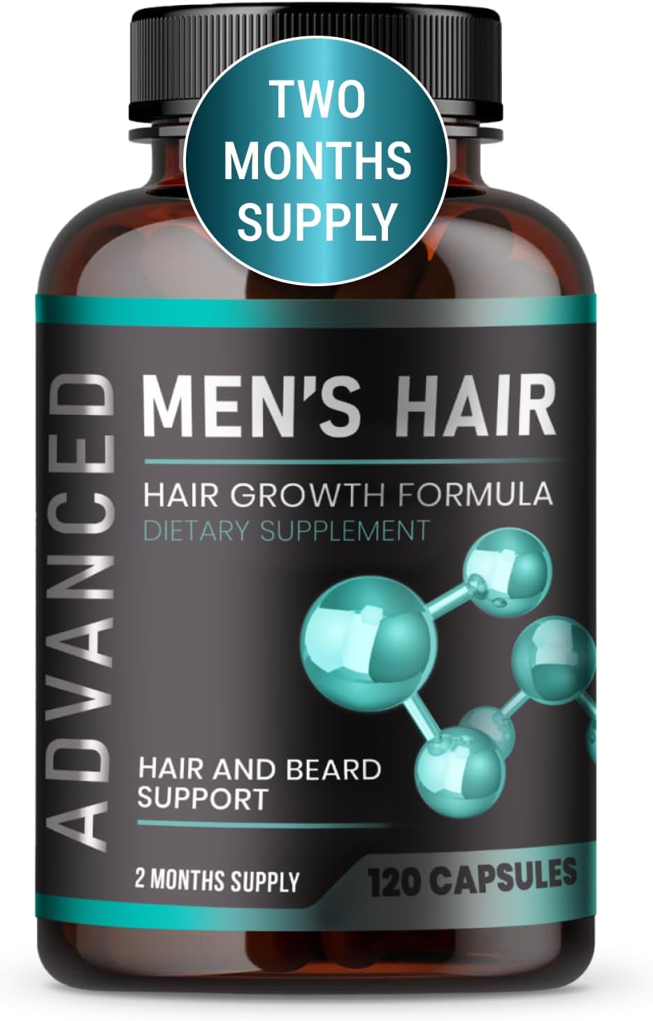 Hair Growth Vitamins For Men -Regrow Hair & Beard Growth Supplement -120 capsules