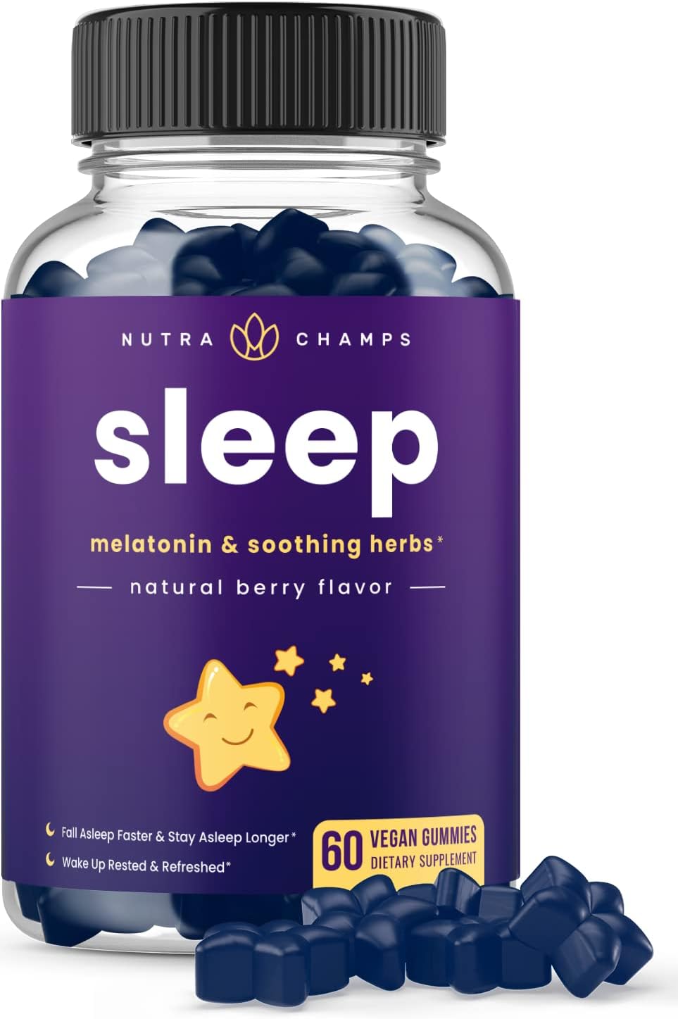 NutraChamps Sleep Gummies for Adults & Kids 60 Gummies