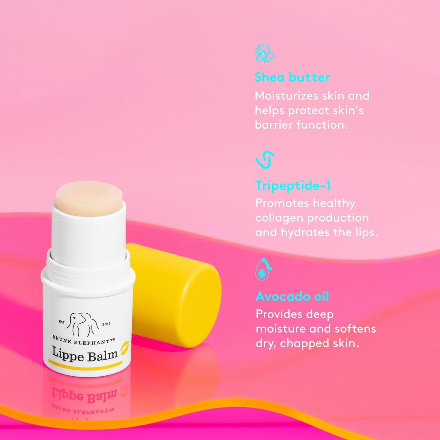 Drunk Elephant Lippe Balm - 0.13 oz - Moisturizing Lip Balm with Shea Butter, Avocado Oil & Vitamin C