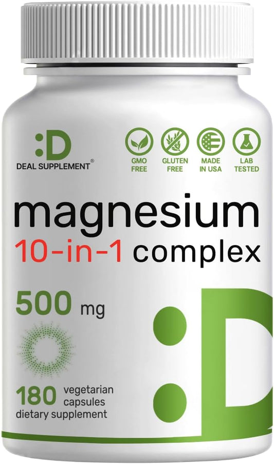 Magnesium Complex Supplement  180 Veggie Capsules