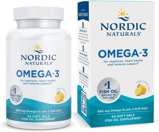 Nordic Naturals Omega-3, Lemon Flavor - 690 mg- 60 Soft Gels