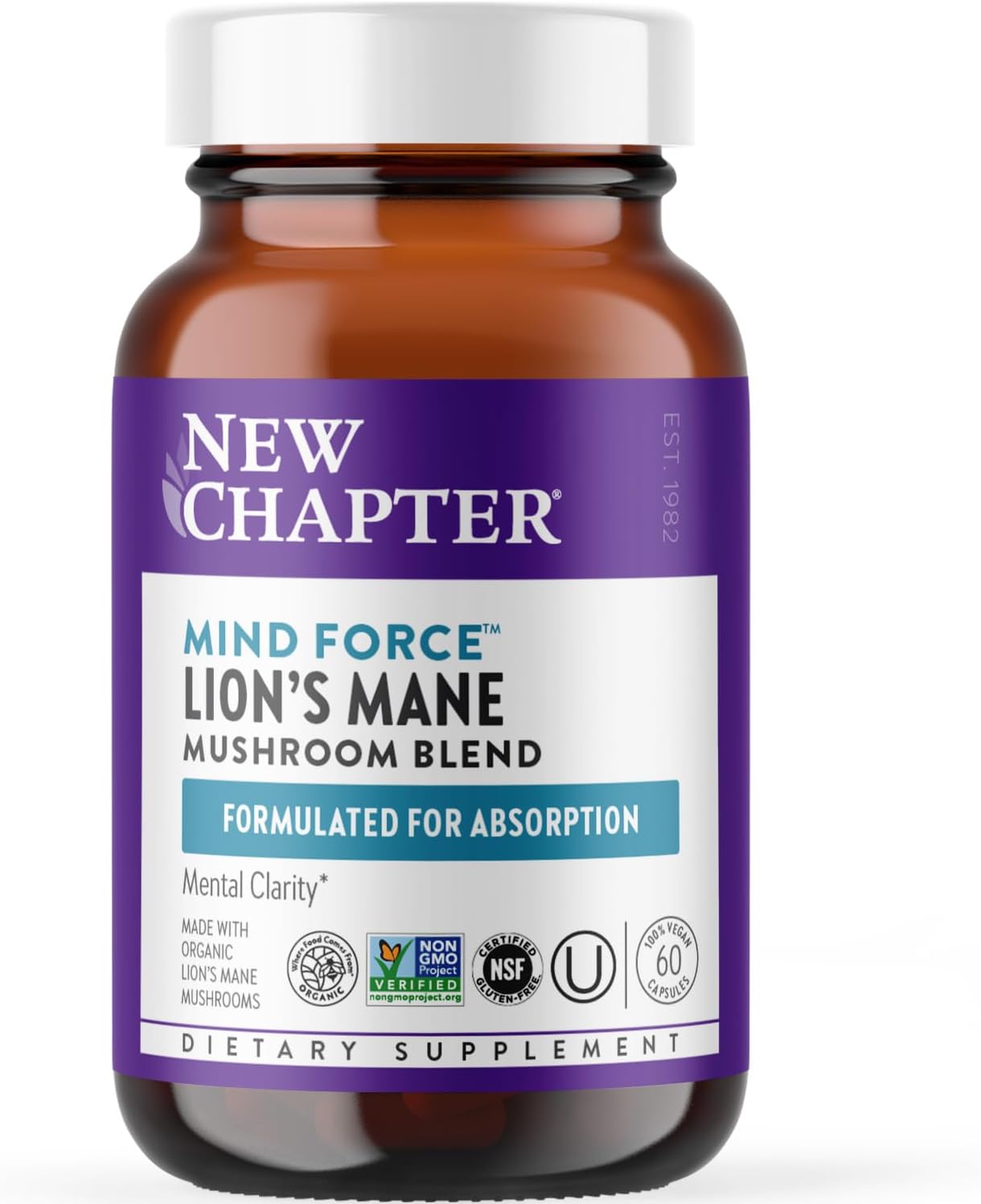 New Chapter Lion's Mane + Reishi Mushroom  60 ct