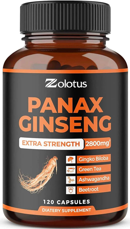 Zolotus Korean Red Panax Ginseng + Ginkgo Biloba - 120 Capsules