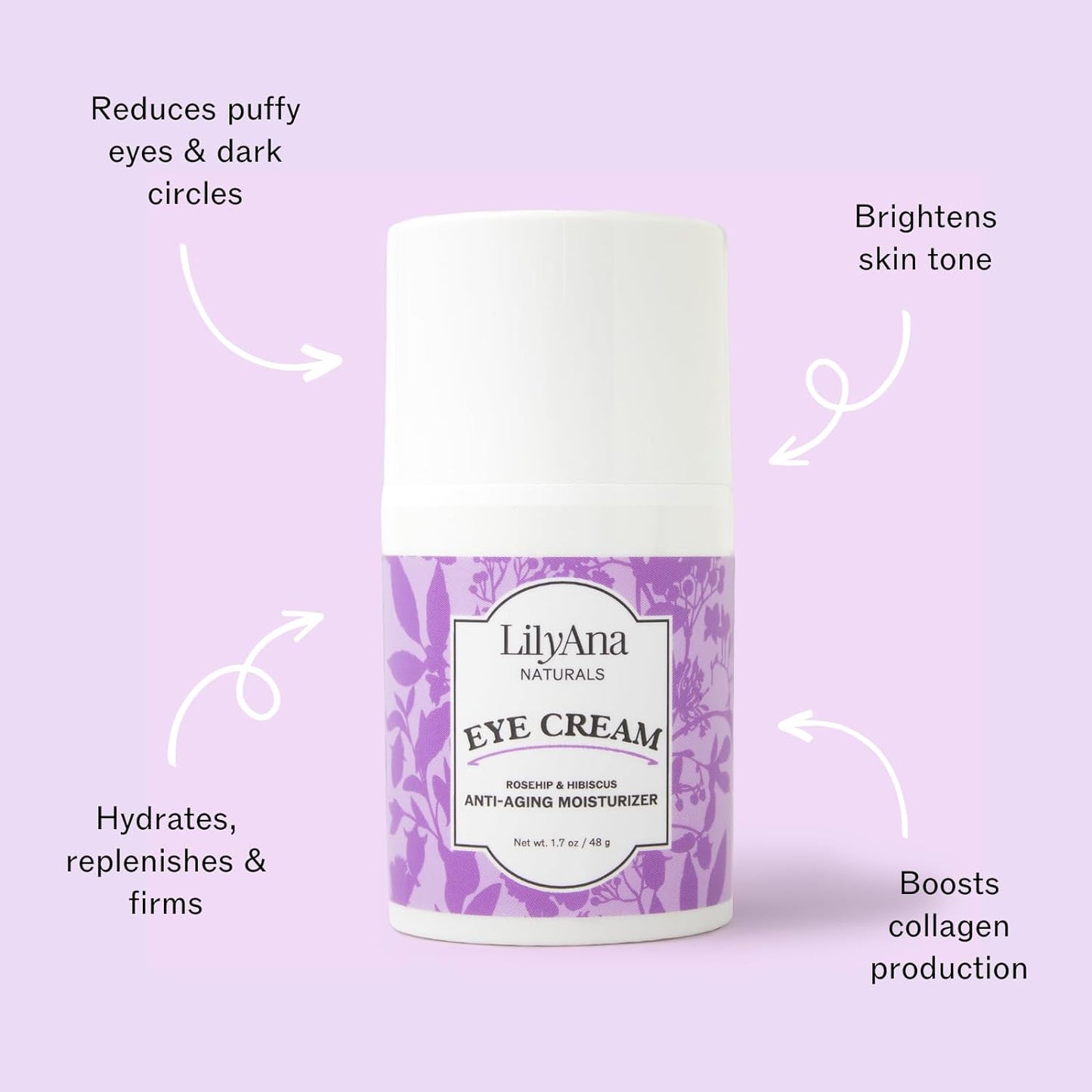 LilyAna Naturals Eye Cream for Dark Circles and Puffiness