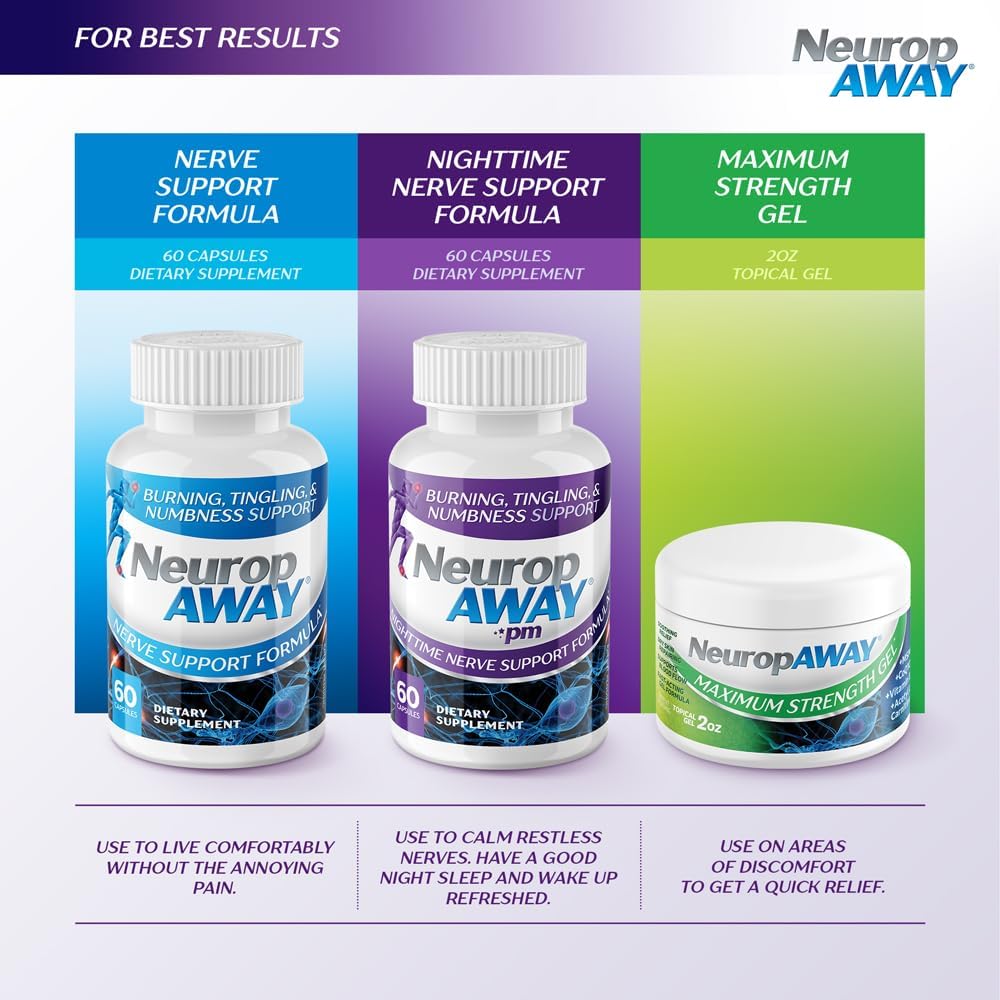 NeuropAWAY Nerve Support PM  60 Capsules