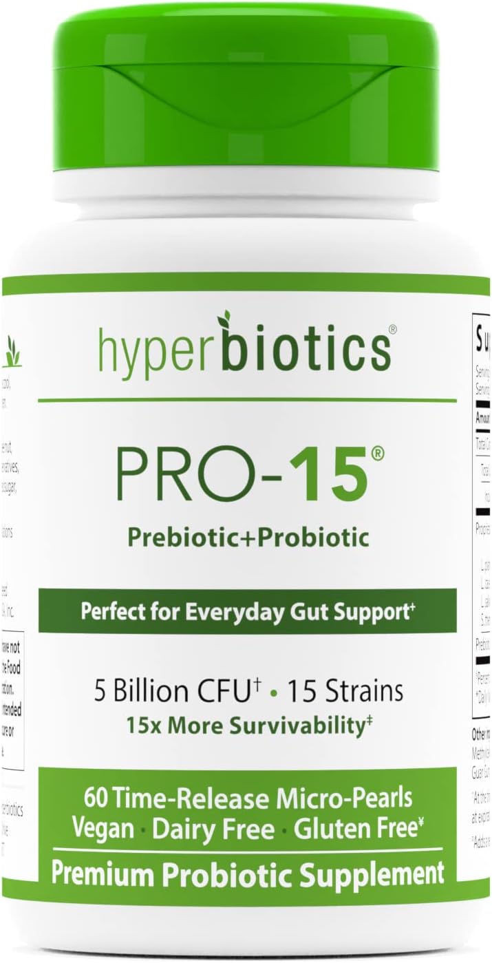 Hyperbiotics Pro 15 Vegan Probiotic Supplement  60 count