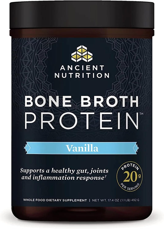 Ancient Nutrition protein Powder Bone Broth  Vanilla 20g per serving