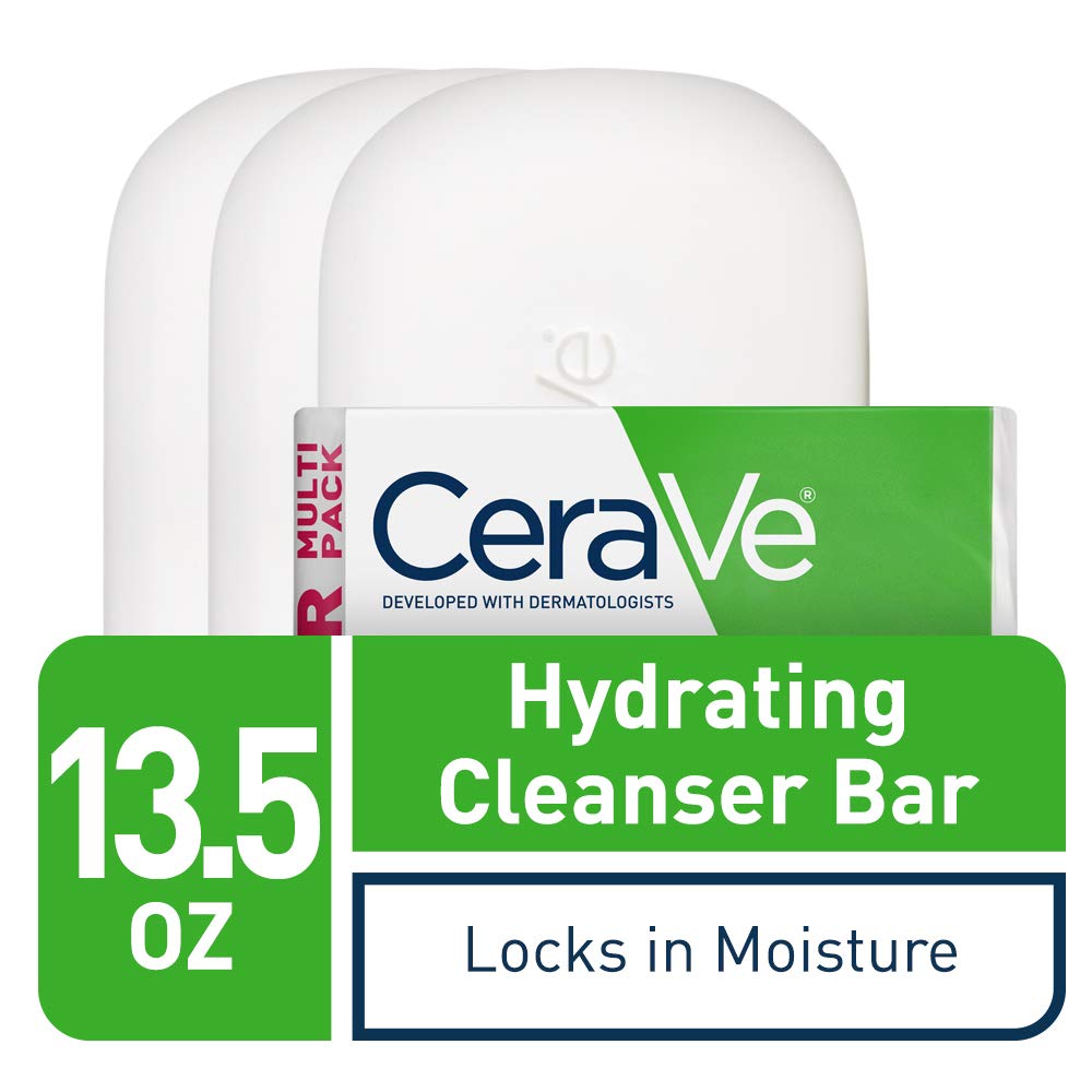 CeraVe Hydrating Cleanser Bar Soap-Free Body and Facial Cleanser