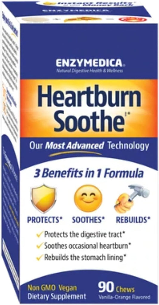 Enzymedica, Heartburn Soothe, Fast- 90 chews